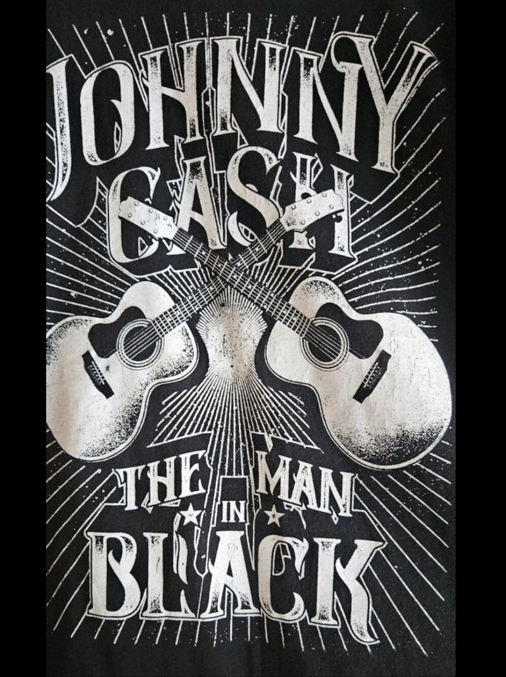 Johnny Cash "The Man in Black" Graphic Tee - Black & White